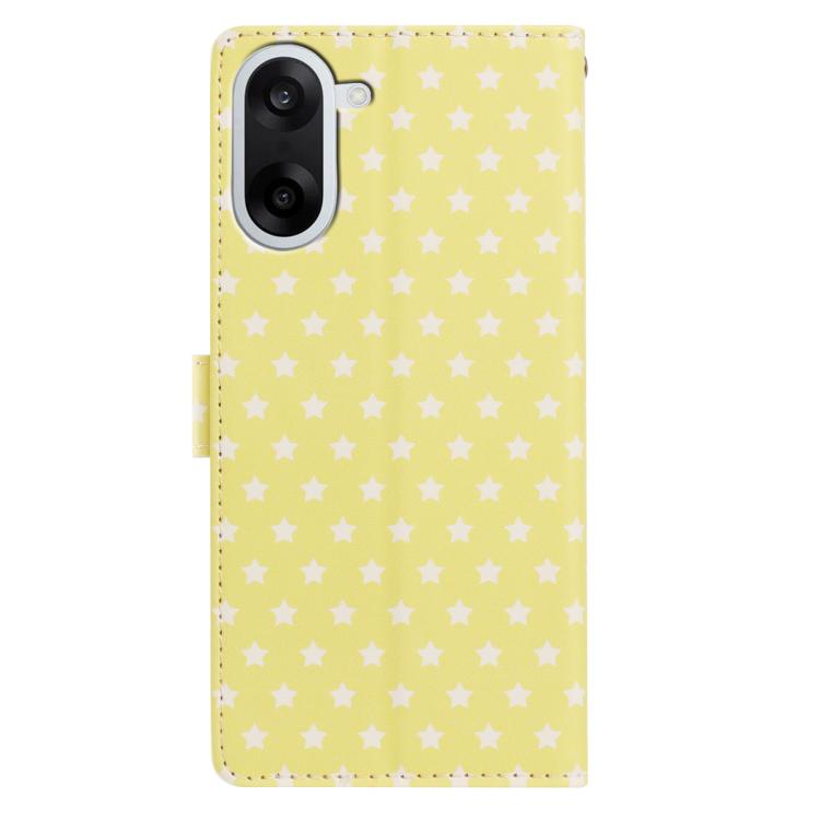 For OnePlus Nord CE5 Star Pattern Magnetic Buckle Vegan Leather Phone Case with Wrist Strap
