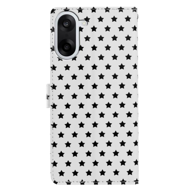 For OnePlus Nord CE5 Star Pattern Magnetic Buckle Vegan Leather Phone Case with Wrist Strap