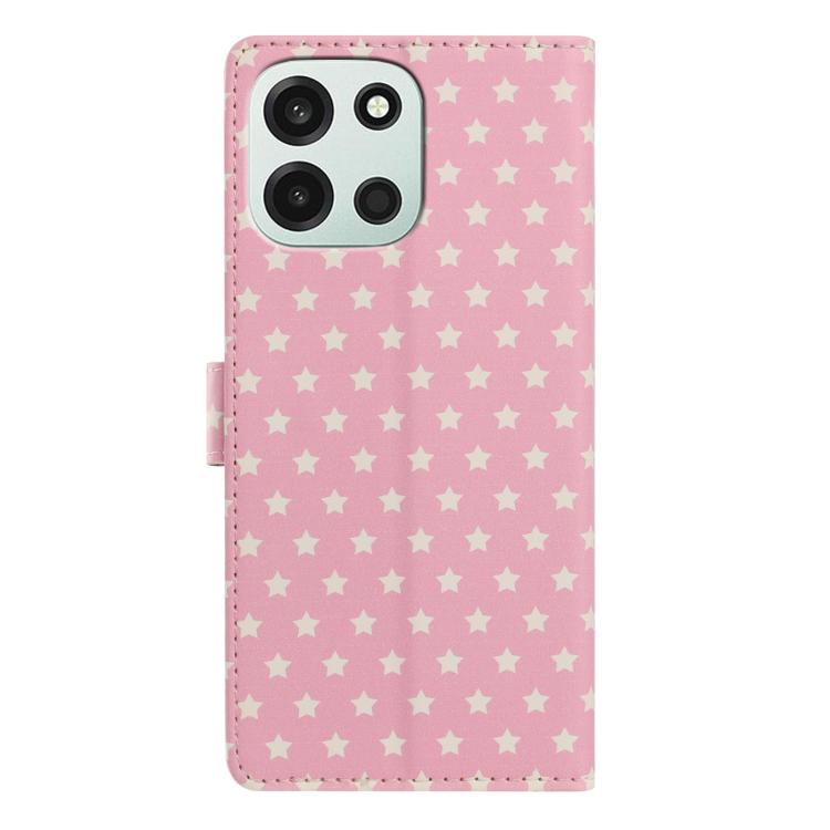 For OnePlus Nord 6 5G Star Pattern Magnetic Buckle Vegan Leather Phone Case with Wrist Strap