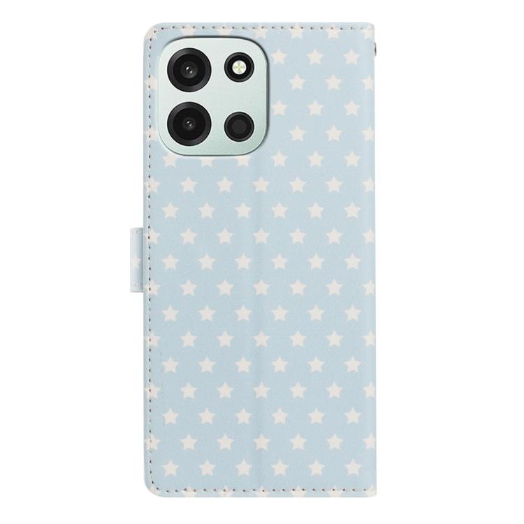 For OnePlus Nord 6 5G Star Pattern Magnetic Buckle Vegan Leather Phone Case with Wrist Strap