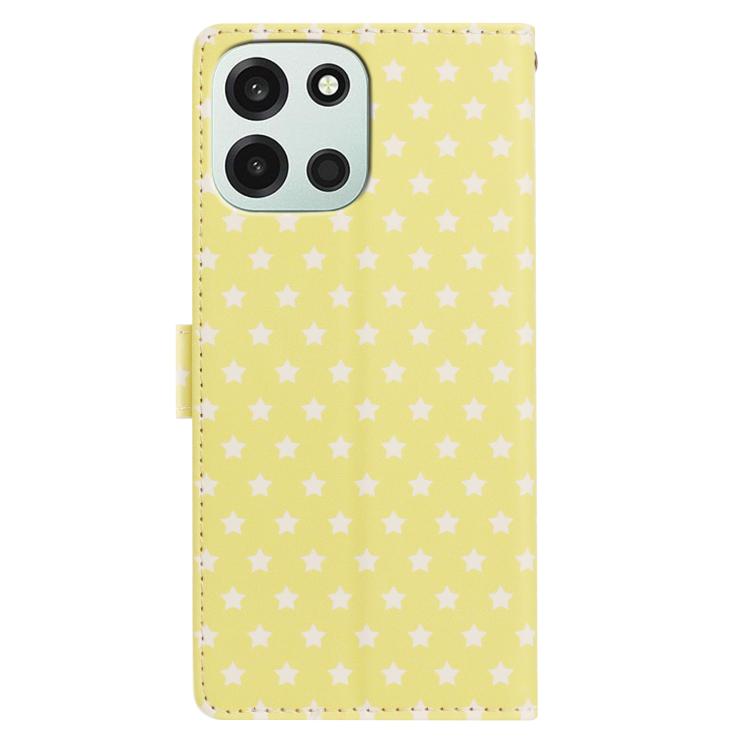 For OnePlus Nord 6 5G Star Pattern Magnetic Buckle Vegan Leather Phone Case with Wrist Strap