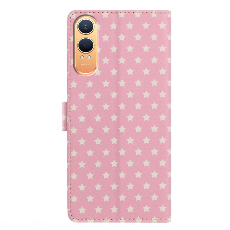 For OnePlus Nord CE4 Star Pattern Magnetic Buckle Vegan Leather Phone Case with Wrist Strap