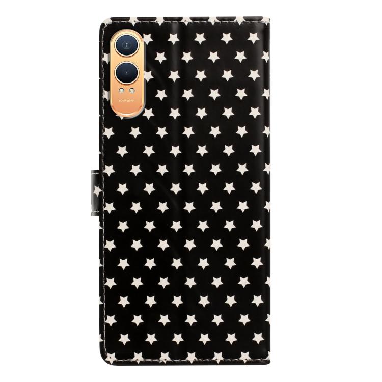 For OnePlus Nord CE4 Star Pattern Magnetic Buckle Vegan Leather Phone Case with Wrist Strap