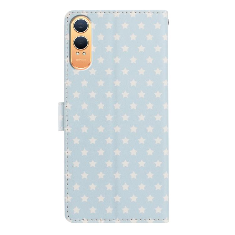 For OnePlus Nord CE4 Star Pattern Magnetic Buckle Vegan Leather Phone Case with Wrist Strap