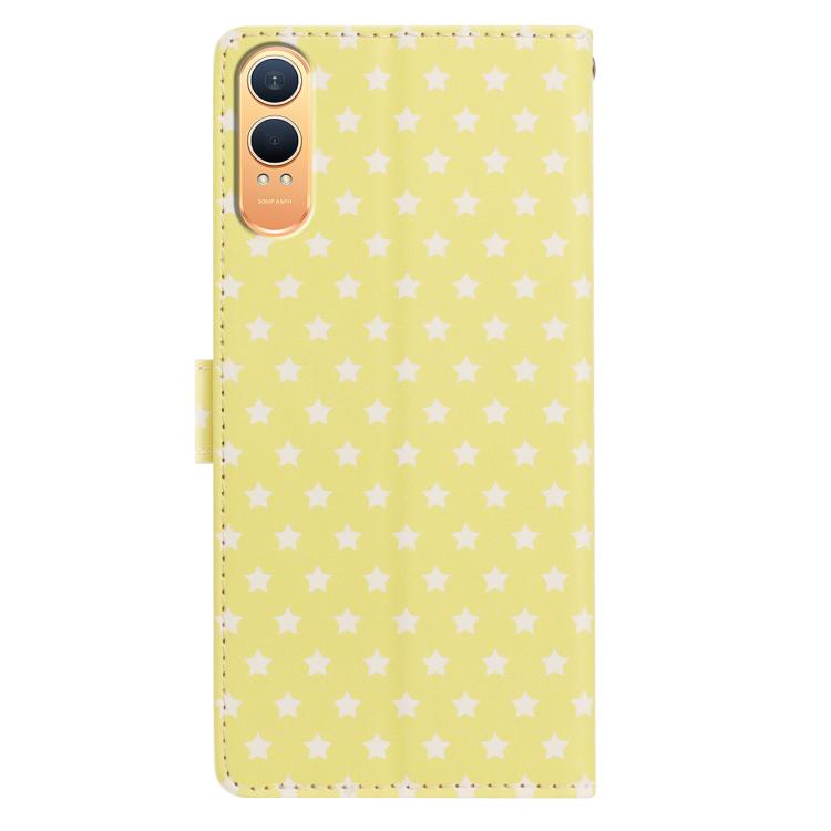 For OnePlus Nord CE4 Star Pattern Magnetic Buckle Vegan Leather Phone Case with Wrist Strap