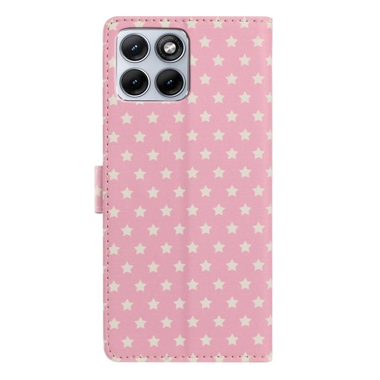 For Motorola Edge 70 Fusion 5G Star Pattern Magnetic Buckle Vegan Leather Phone Case with Wrist Strap