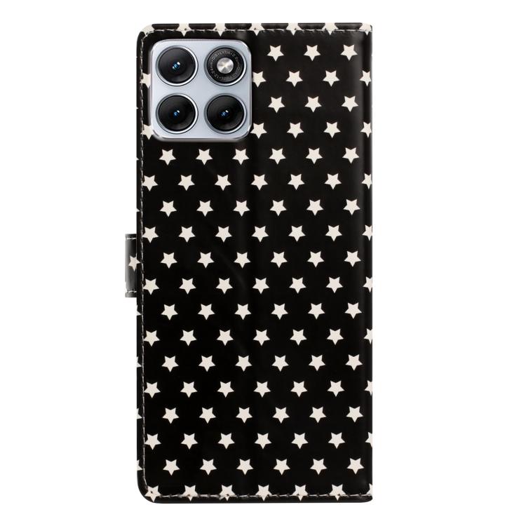 For Motorola Edge 70 Fusion 5G Star Pattern Magnetic Buckle Vegan Leather Phone Case with Wrist Strap