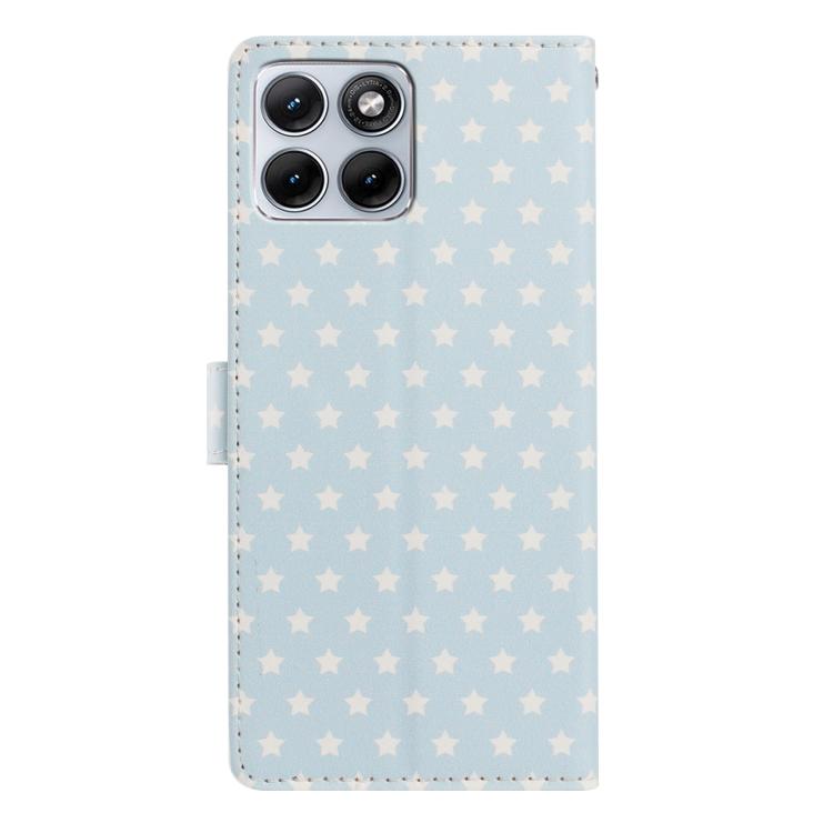 For Motorola Edge 70 Fusion 5G Star Pattern Magnetic Buckle Vegan Leather Phone Case with Wrist Strap
