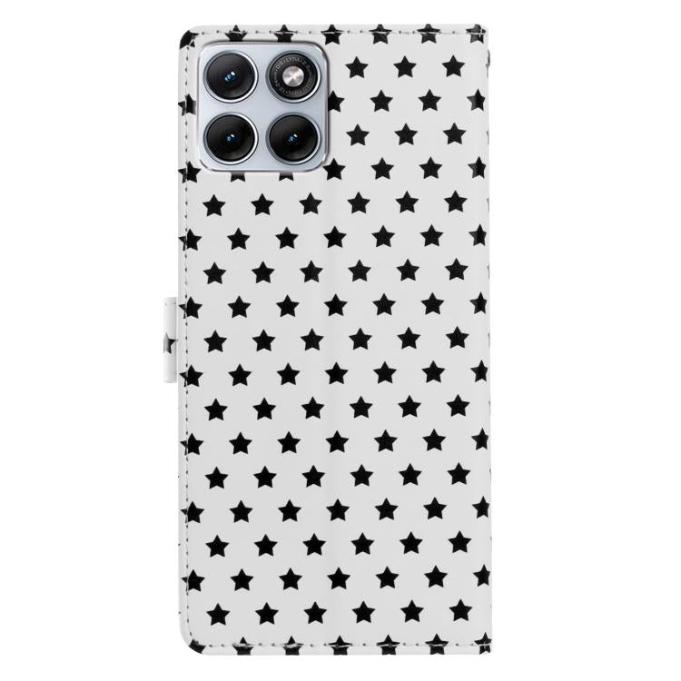 For Motorola Edge 70 Fusion 5G Star Pattern Magnetic Buckle Vegan Leather Phone Case with Wrist Strap