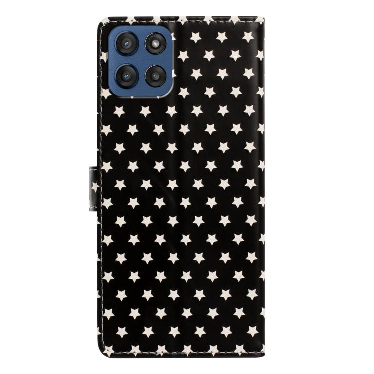 For Motorola Edge 60 Star Pattern Magnetic Buckle Vegan Leather Phone Case with Wrist Strap