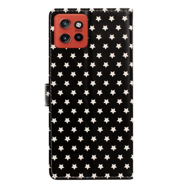 For Motorola Edge 50 Neo Star Pattern Magnetic Buckle Vegan Leather Phone Case with Wrist Strap