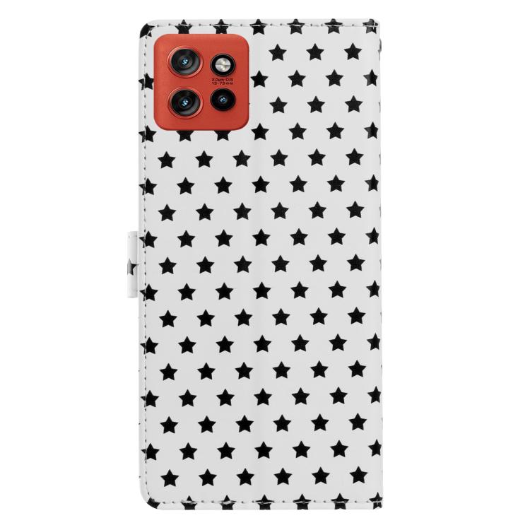 For Motorola Edge 50 Neo Star Pattern Magnetic Buckle Vegan Leather Phone Case with Wrist Strap