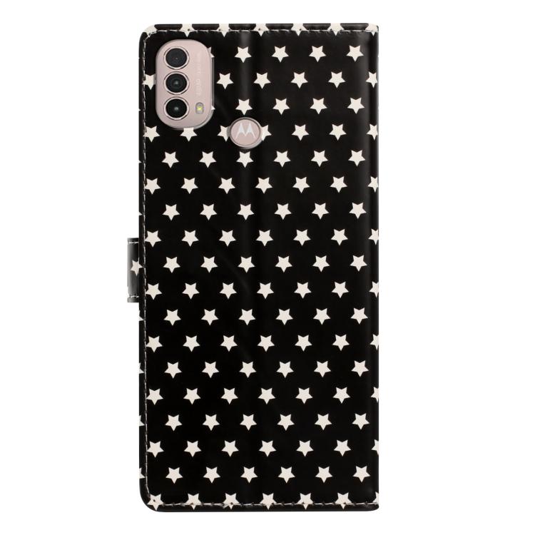 For Motorola Edge 40 Star Pattern Magnetic Buckle Vegan Leather Phone Case with Wrist Strap