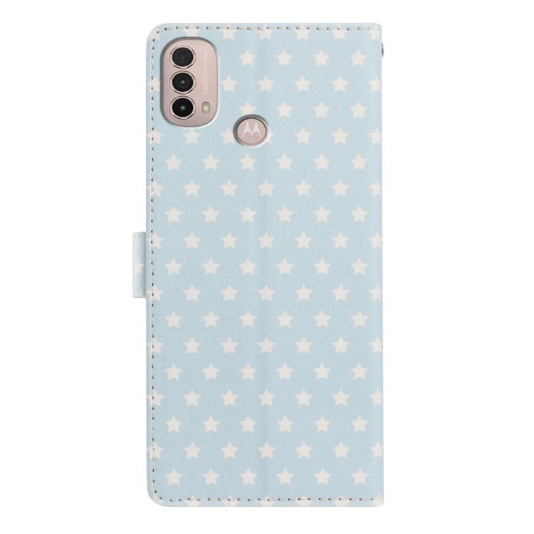 For Motorola Edge 40 Star Pattern Magnetic Buckle Vegan Leather Phone Case with Wrist Strap