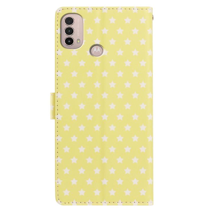 For Motorola Edge 40 Star Pattern Magnetic Buckle Vegan Leather Phone Case with Wrist Strap