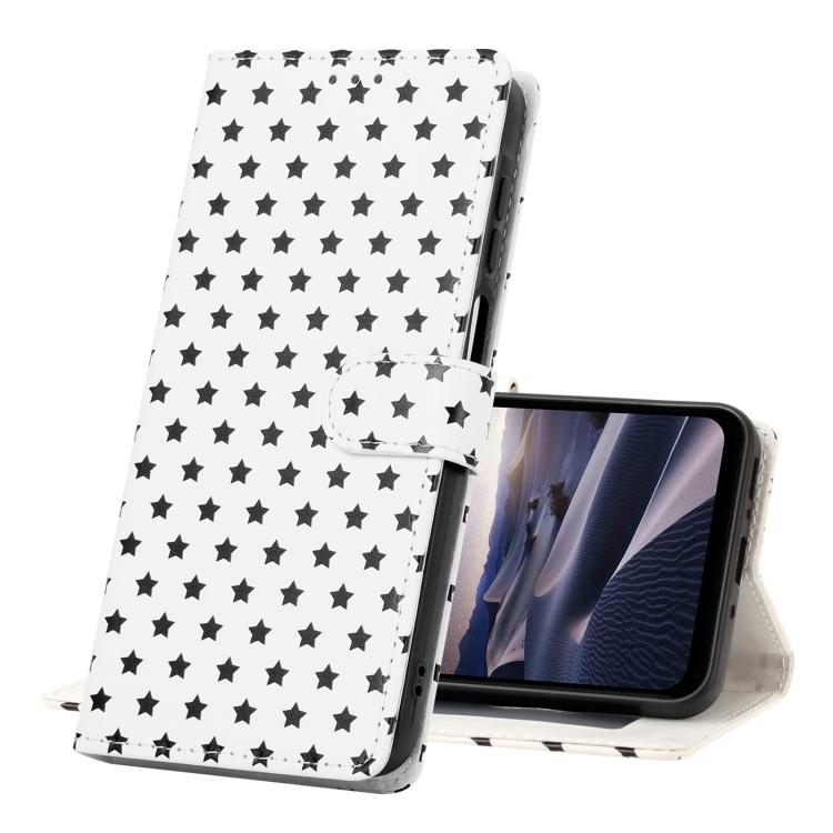 For Motorola Moto  E20 / E30 / E40 Star Pattern Magnetic Buckle Vegan Leather Phone Case with Wrist Strap