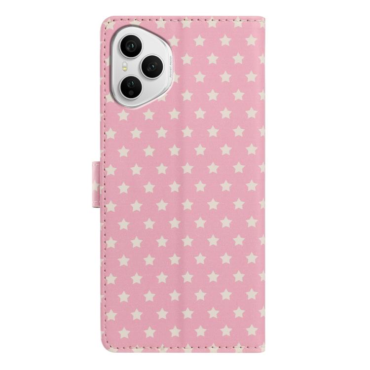 For Honor 400 Pro Global 160.8mm Star Pattern Magnetic Buckle Vegan Leather Phone Case with Wrist Strap