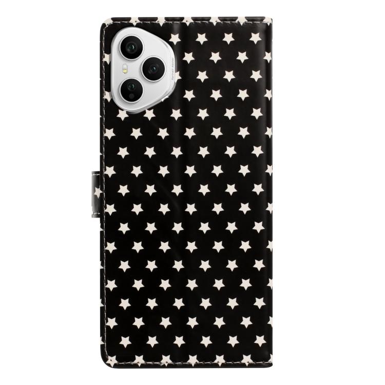 For Honor 400 Pro Global 160.8mm Star Pattern Magnetic Buckle Vegan Leather Phone Case with Wrist Strap