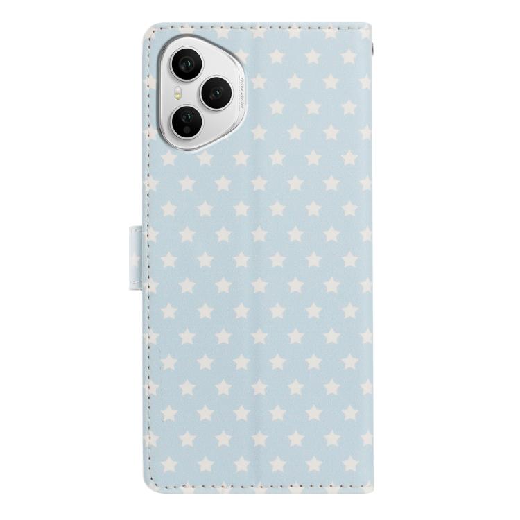 For Honor 400 Pro Global 160.8mm Star Pattern Magnetic Buckle Vegan Leather Phone Case with Wrist Strap
