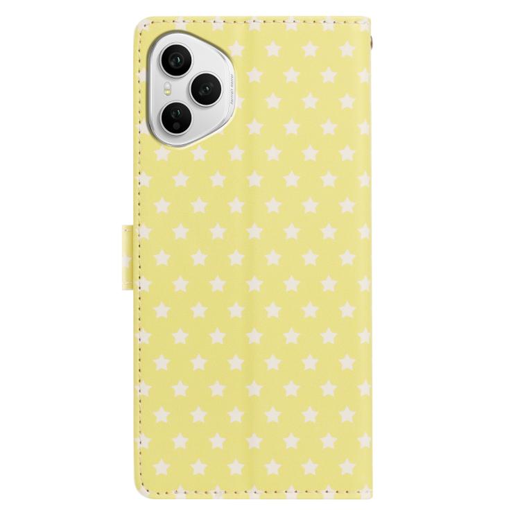 For Honor 400 Pro Global 160.8mm Star Pattern Magnetic Buckle Vegan Leather Phone Case with Wrist Strap