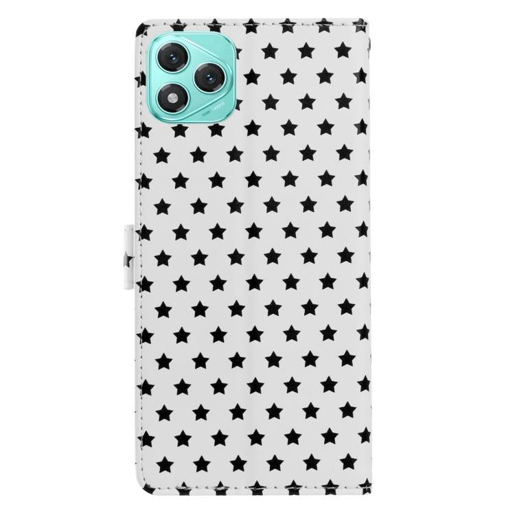 For Honor 400 Lite Global Star Pattern Magnetic Buckle Vegan Leather Phone Case with Wrist Strap