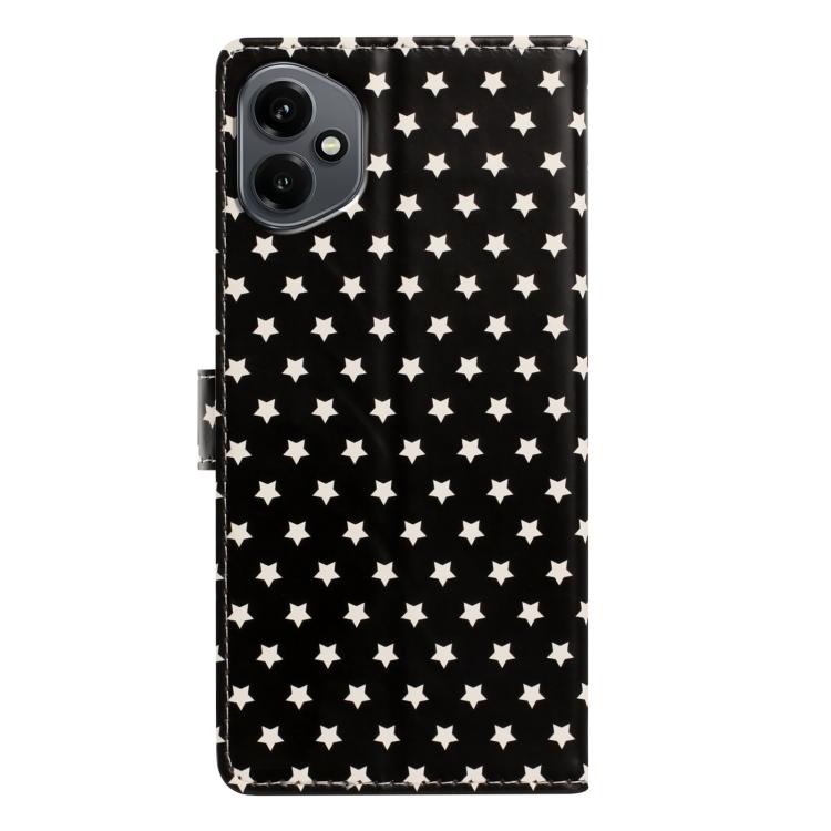 For Honor 400 Global 156.5mm Star Pattern Magnetic Buckle Vegan Leather Phone Case with Wrist Strap