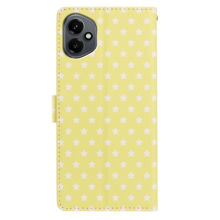 For Honor 400 Global 156.5mm Star Pattern Magnetic Buckle Vegan Leather Phone Case with Wrist Strap