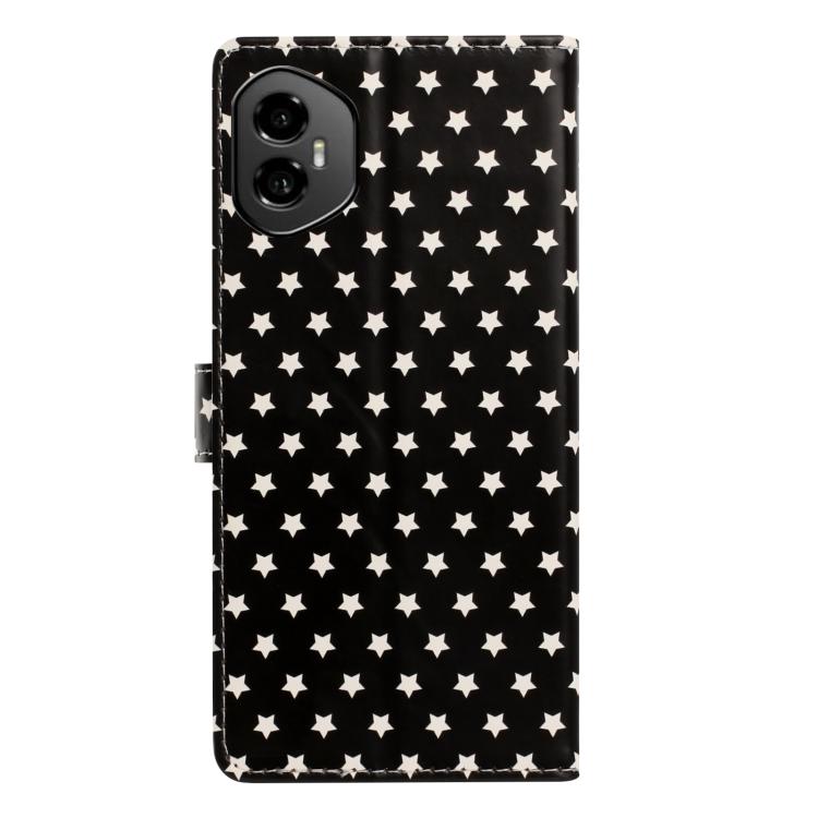 For Honor 300 Star Pattern Magnetic Buckle Vegan Leather Phone Case with Wrist Strap