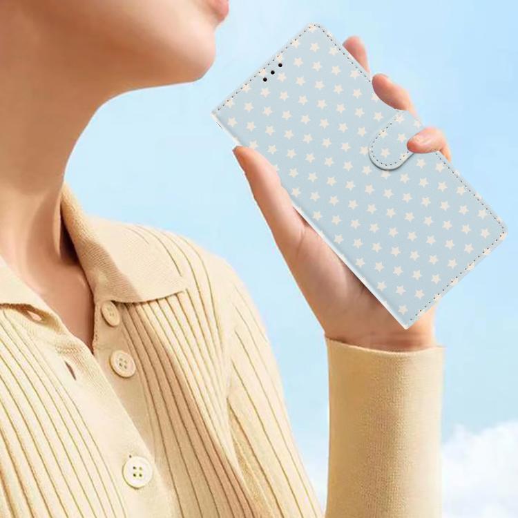 For Honor 300 Star Pattern Magnetic Buckle Vegan Leather Phone Case with Wrist Strap