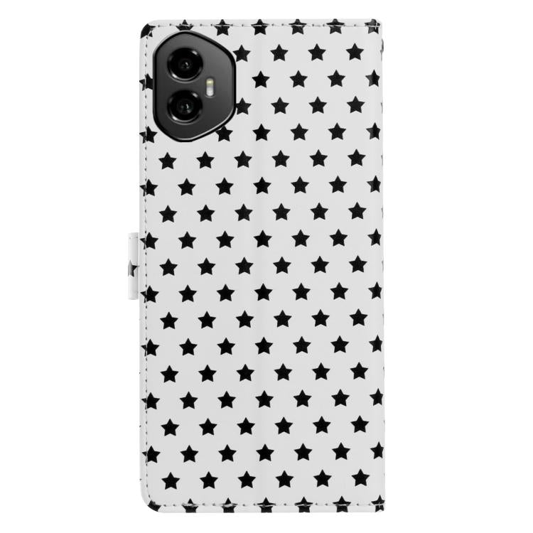 For Honor 300 Star Pattern Magnetic Buckle Vegan Leather Phone Case with Wrist Strap