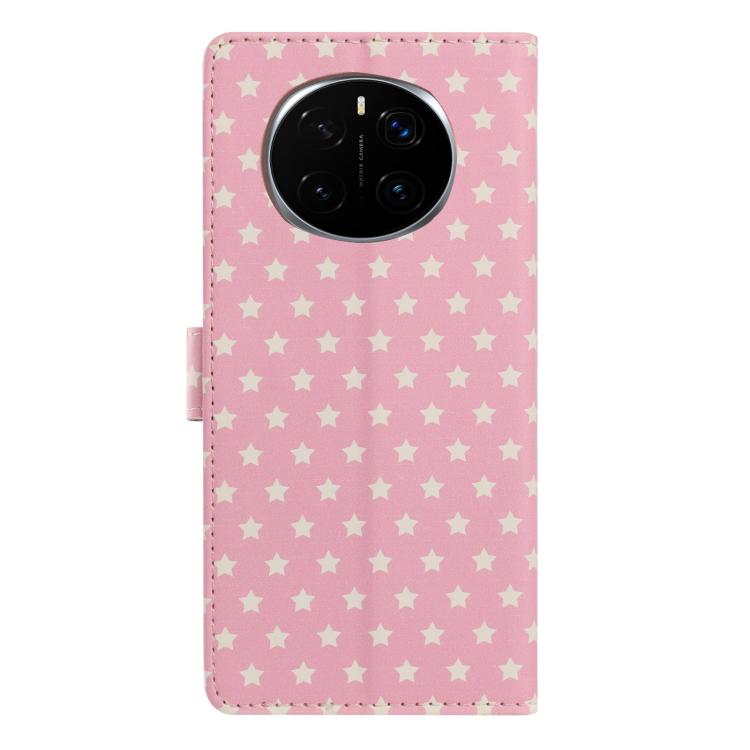 For Honor Magic 7 Pro Star Pattern Magnetic Buckle Vegan Leather Phone Case with Wrist Strap