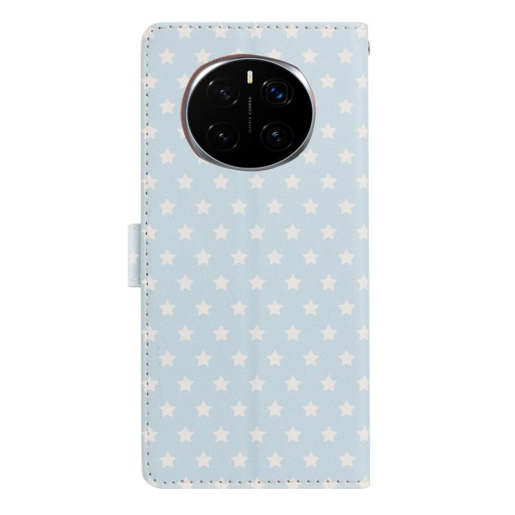 For Honor Magic 7 Pro Star Pattern Magnetic Buckle Vegan Leather Phone Case with Wrist Strap