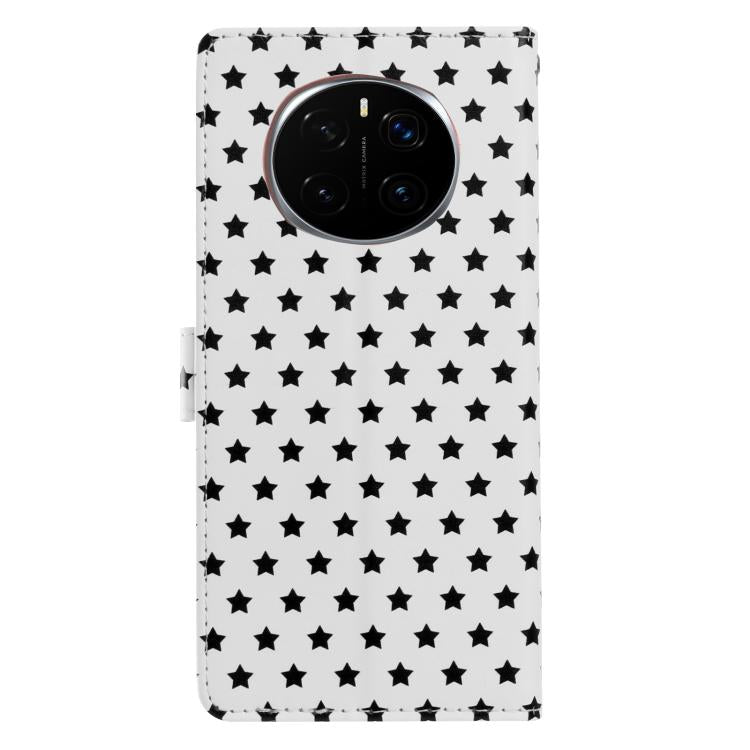 For Honor Magic 7 Pro Star Pattern Magnetic Buckle Vegan Leather Phone Case with Wrist Strap