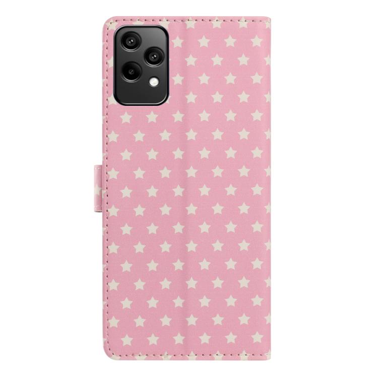 For Honor 200 Lite Star Pattern Magnetic Buckle Vegan Leather Phone Case with Wrist Strap