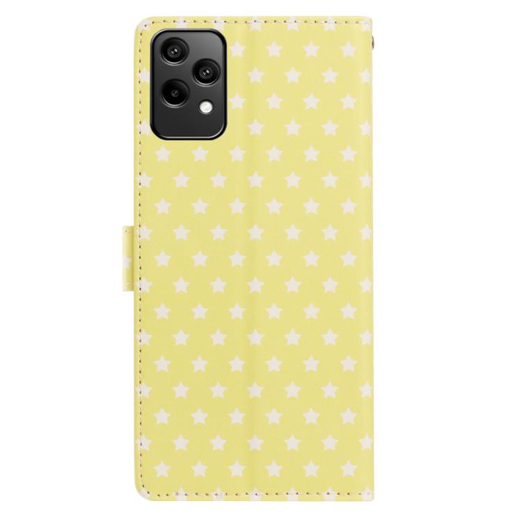 For Honor 200 Lite Star Pattern Magnetic Buckle Vegan Leather Phone Case with Wrist Strap