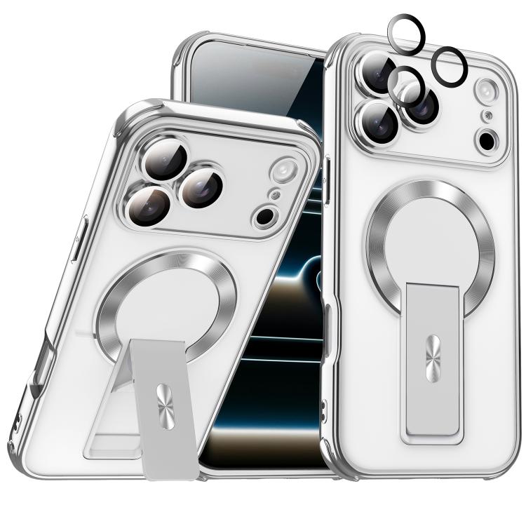 For iPhone 17 Pro Max Phantom Electroplated Four-Corner Airbag Invisible Holder Shockproof Magnetic Phone Case