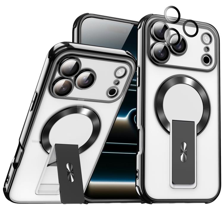 For iPhone 17 Pro Phantom Electroplated Four-Corner Airbag Invisible Holder Shockproof Magnetic Phone Case
