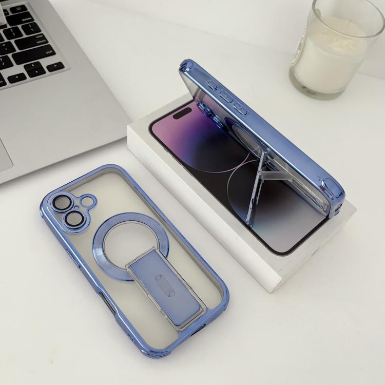 For iPhone 17 Phantom Electroplated Four-Corner Airbag Invisible Holder Shockproof Magnetic Phone Case