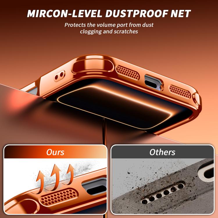 For iPhone 16 Pro Max Phantom Electroplated Four-Corner Airbag Invisible Holder Shockproof Magnetic Phone Case