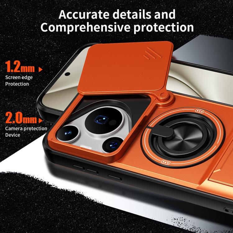 For Huawei Pura 70 Pro Lens Sliding Window Multifunctional Magnetic Shockproof Phone Case