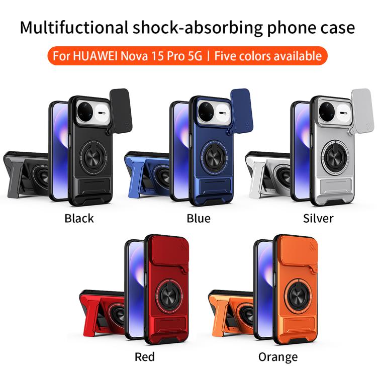 For Huawei nova 15 Pro Lens Sliding Window Multifunctional Magnetic Shockproof Phone Case