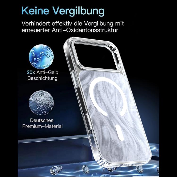 For iPhone 17 Pro Max Crystal Fox Tail Pattern Magnetic Phone Case