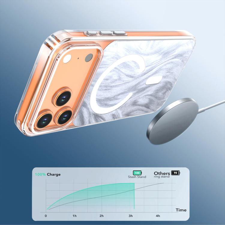 For iPhone 17 Pro Crystal Fox Tail Pattern Magnetic Phone Case