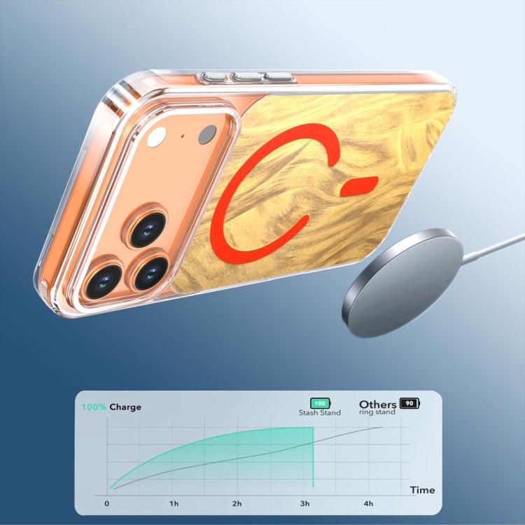 For iPhone 17 Pro Crystal Fox Tail Pattern Magnetic Phone Case