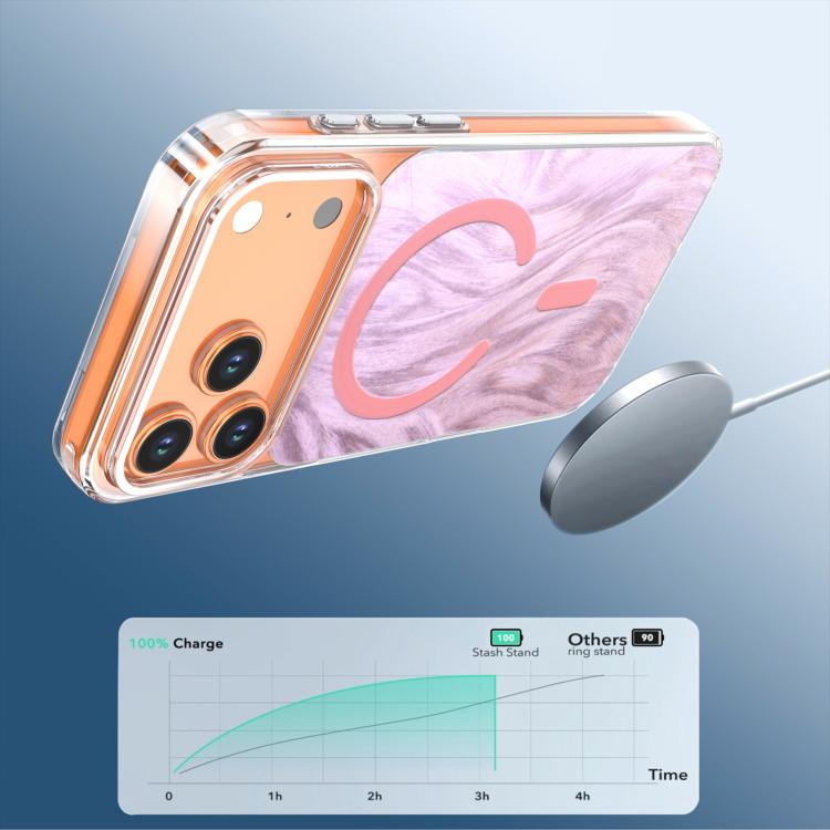 For iPhone 17 Pro Crystal Fox Tail Pattern Magnetic Phone Case