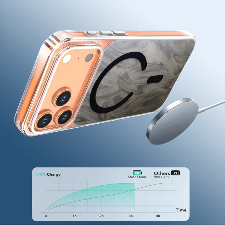 For iPhone 17 Pro Crystal Fox Tail Pattern Magnetic Phone Case