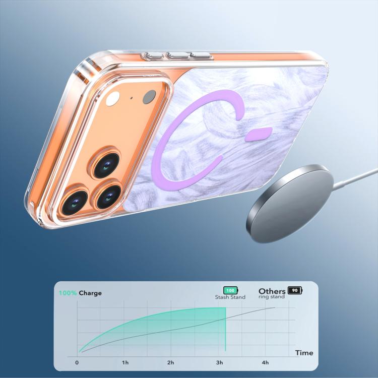 For iPhone 17 Pro Crystal Fox Tail Pattern Magnetic Phone Case