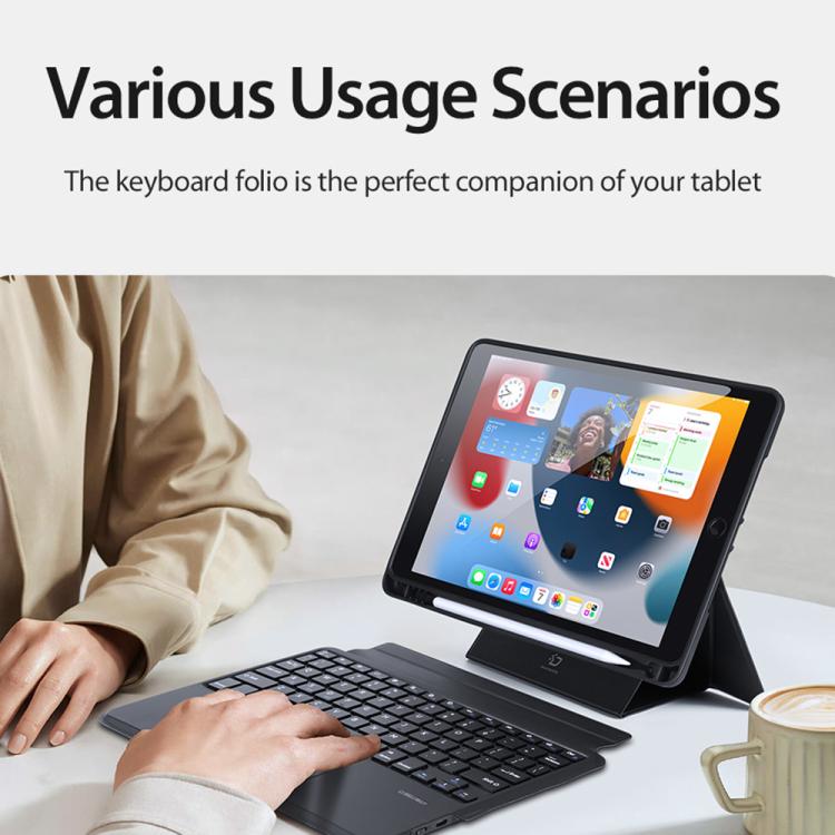 For iPad 10.2 2021 / 2020 / Air 2019 DUX DUCIS DK Series Arabic Layout Backlit Bluetooth Keyboard Case - Black