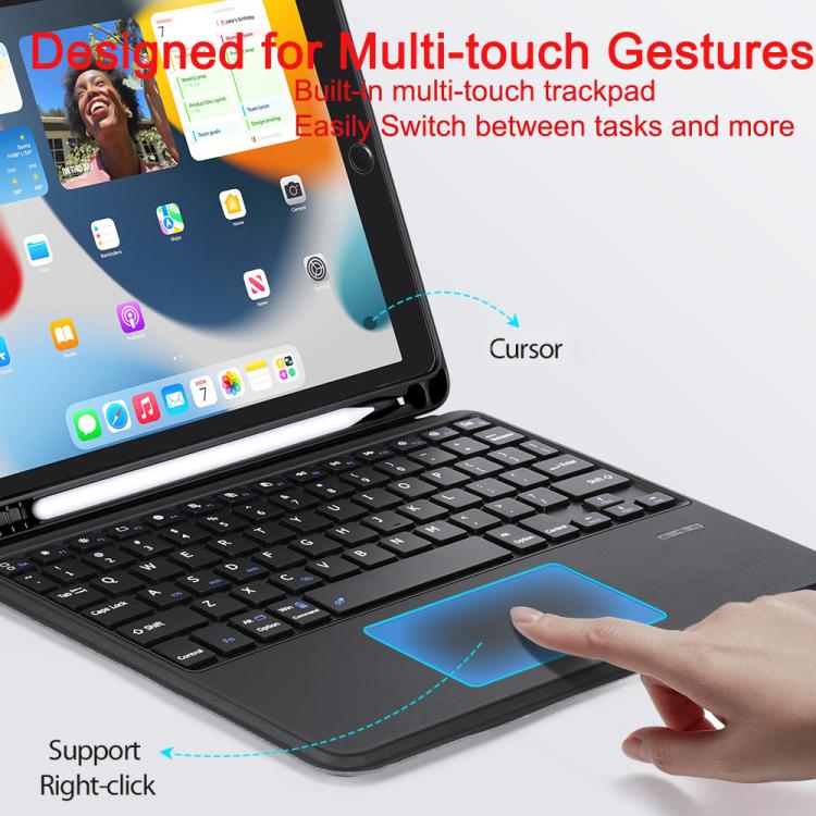 For iPad 2025 / 2022 DUX DUCIS DK Series Arabic Layout Backlit Bluetooth Keyboard Case - Black