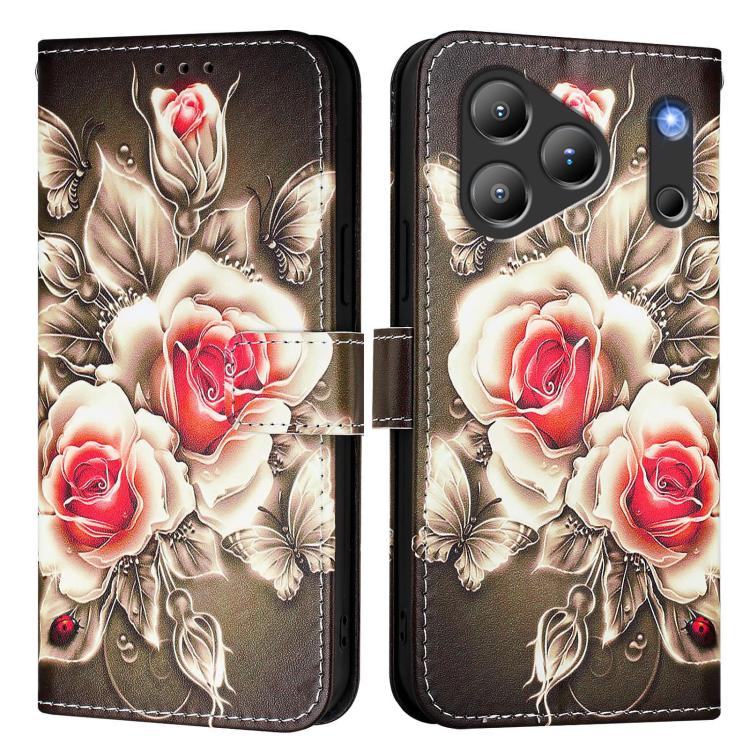 For Blackview WAVE 7C Colored Drawing Pattern Plain Weave Leather Phone Case